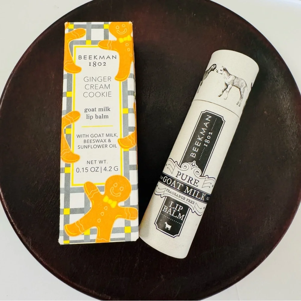 Beekman 1802 Lip Balm Duo Pure Goat Milk + Ginger Cream Cookie New